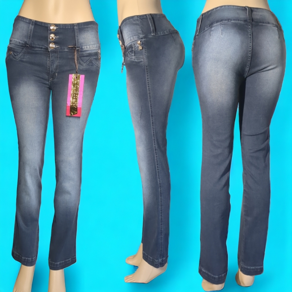 *NEW* Colombian Authentic Skinny Butt Lifter white Embroidery Jeans Si…